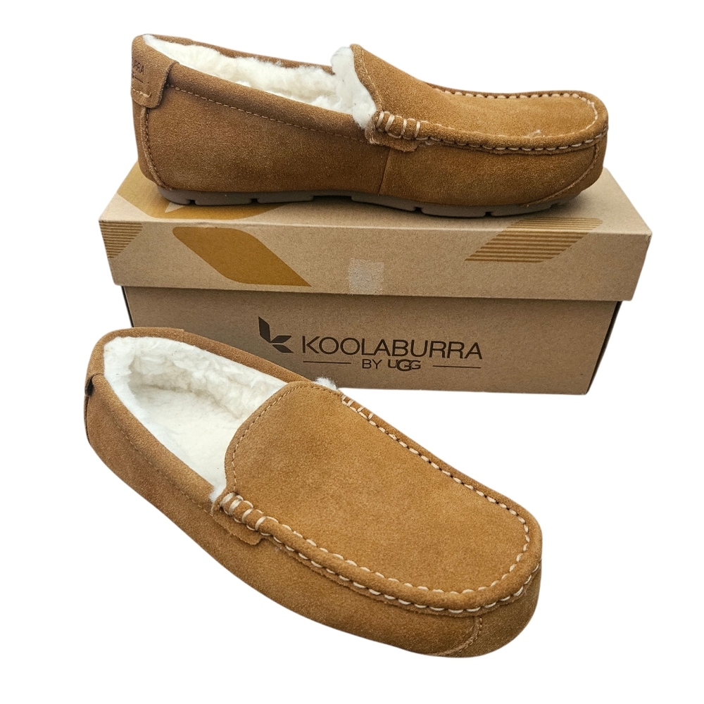 Koolaburra by UGG Tipton Men's Slipper‎  Chestnut Suede Faux Fur Lining. Sz 8